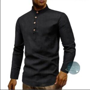 Men's Stand Collar Linen Shirt